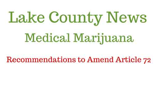 Recommendations To Amend Article 72, Lake County, Medical Marijuana
